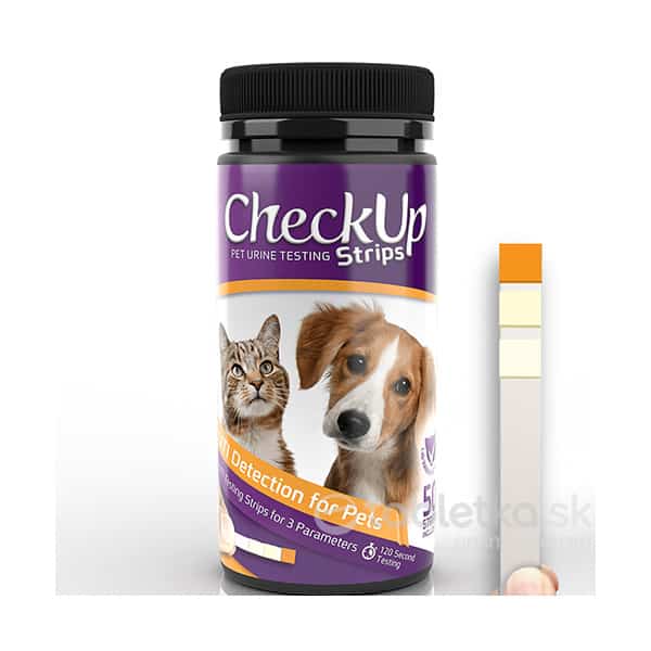CheckUp Pet Diagnostické prúžky – 3 parametre (pH, dusitany, leukocyty) 50ks