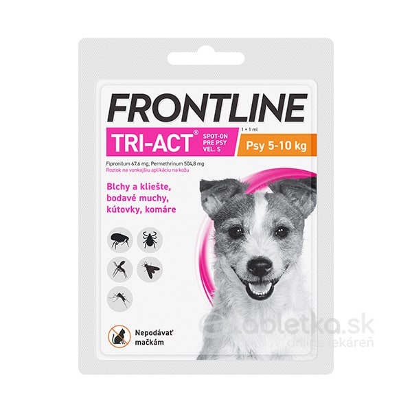 Frontline TRI-ACT Spot-On pre psy S (na kožu, psy 5-10kg) 1ml