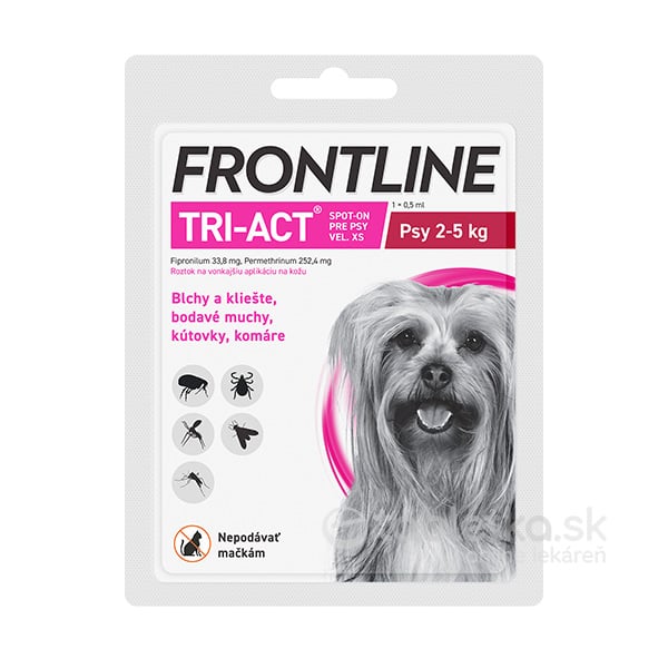 E-shop Frontline TRI-ACT Spot-On pre psy XS (2-5 kg) 0,5ml
