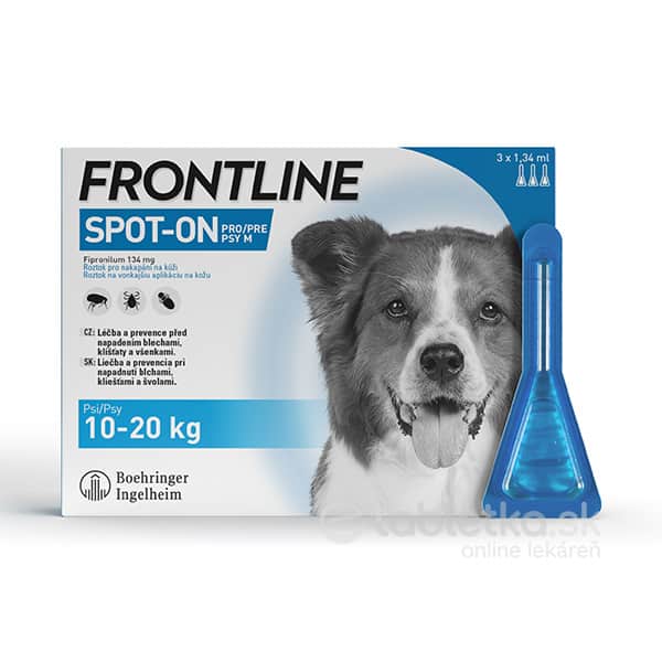 E-shop Frontline Spot-on pre psy M (na kožu, pipeta, psy 10-20kg) 3x1,34ml