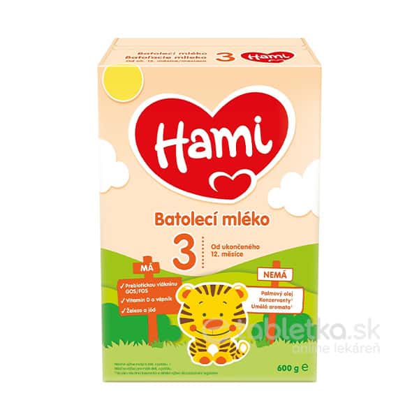 E-shop Hami 3 batoľacie mlieko s príchuťou vanilky 12+, 600g