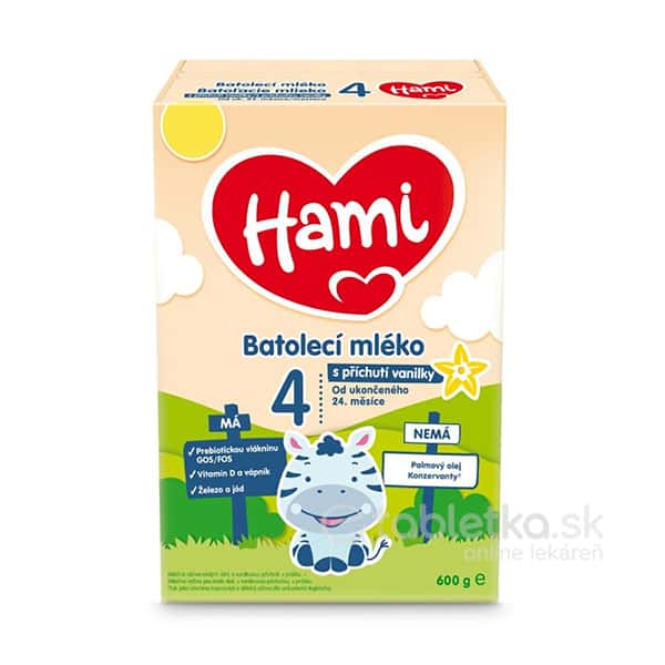 E-shop Hami 4 batoľacie mlieko s príchuťou vanilky 24+, 600g