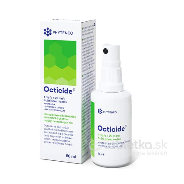 E-shop Octicide 1mg/g + 20mg/g dermálny roztokový sprej 50ml