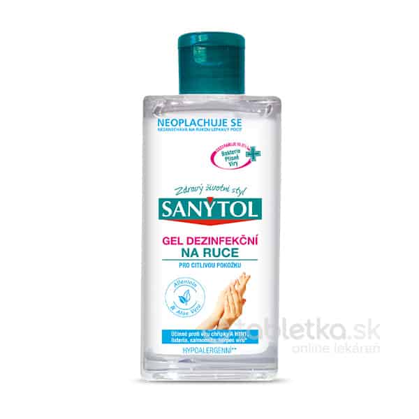 E-shop Sanytol dezinfekčný gél na ruky na citlivú pokožku 75ml