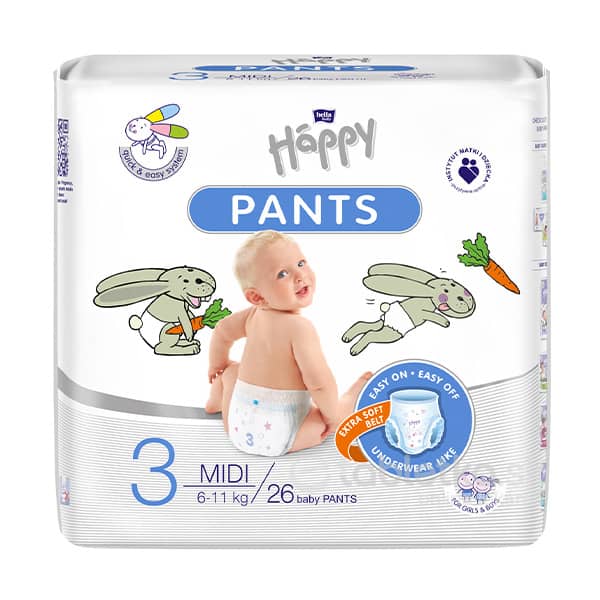 Bella Happy Pants Midi plienkové nohavičky 26ks