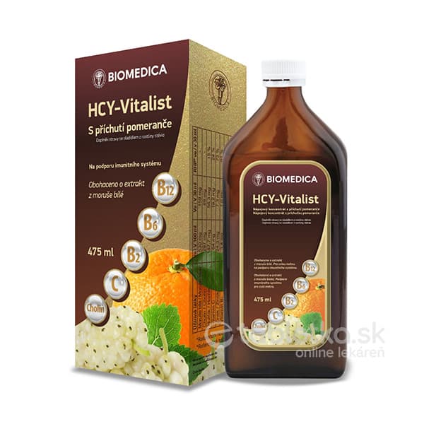 Biomedica HCY-Vitalist nápojový koncentrát s príchuťou pomaranča 475ml
