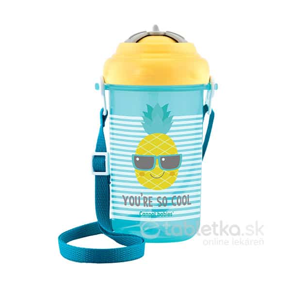 E-shop Canpol Babies fľaša so slamkou a otočným vrchnákom So Cool žltá 12m, 400ml