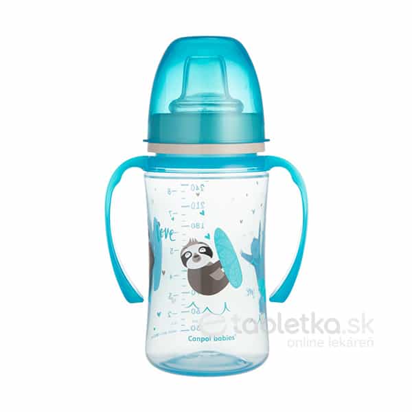 E-shop Canpol Babies silikónový cvičný pohár Exotic Animals modrý 6m+, 240ml