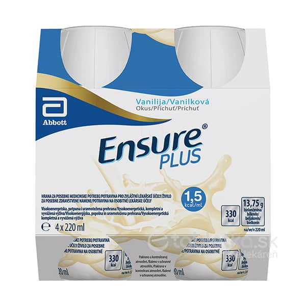 E-shop Ensure Plus vanilková príchuť 4x220ml