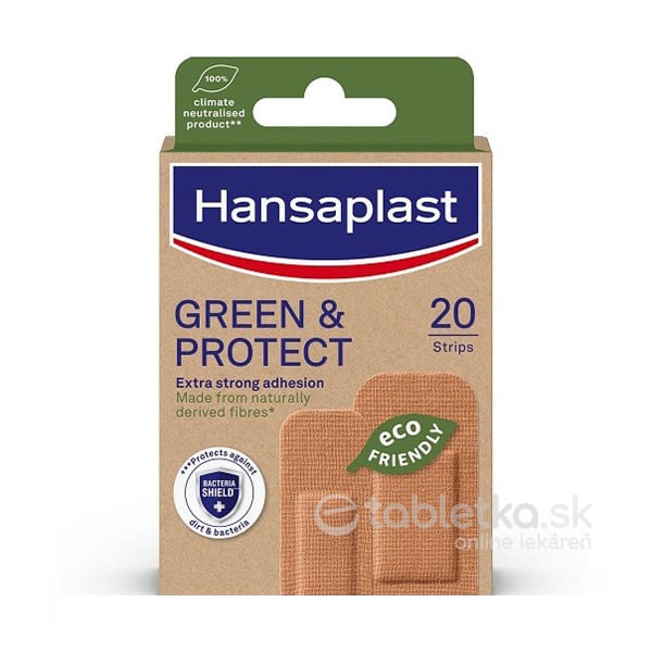 Hansaplast GREEN & PROTECT udržateľná náplasť 2 veľkosti 20ks