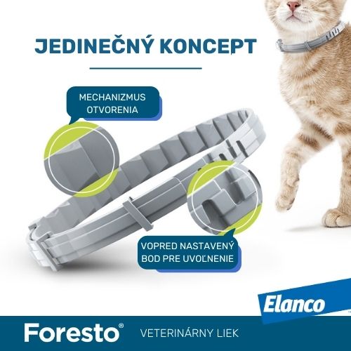 Jedinečný koncept upevňovania obojku Foresto pre vysokú bezpečnosť