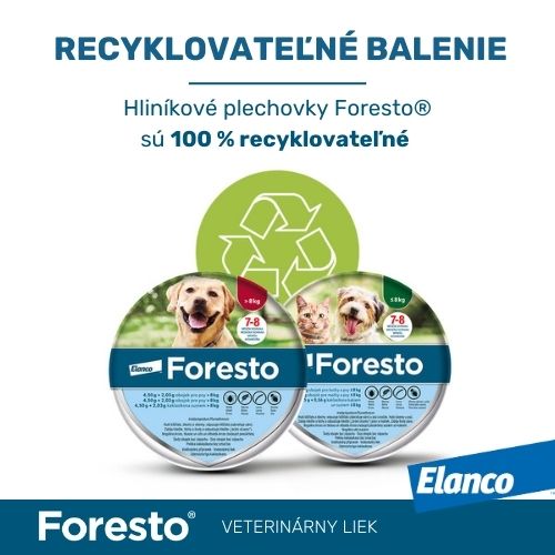 Recyklovateľné balenie obojkov Foresto je z hliníka