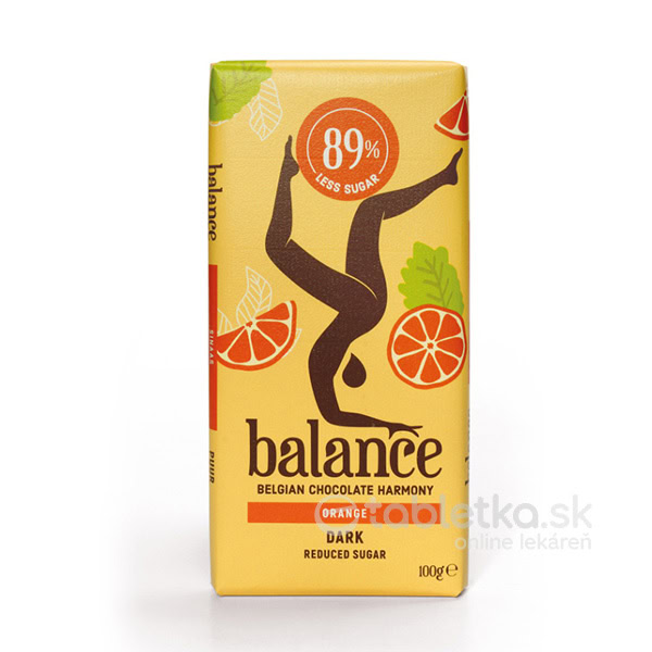 Balance horká čokoláda s pomarančom, so sladidlom zo stévie 100g