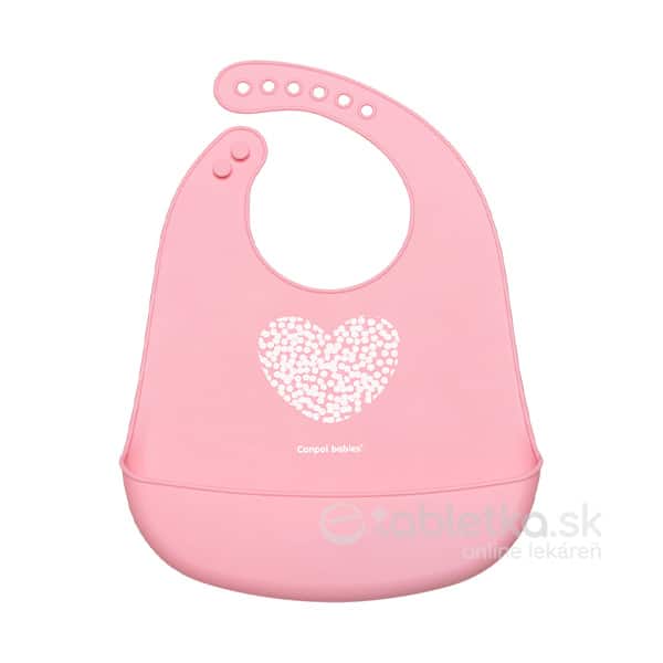 E-shop Canpol Babies silikónový podbradník s vreckom Pastel rúžový