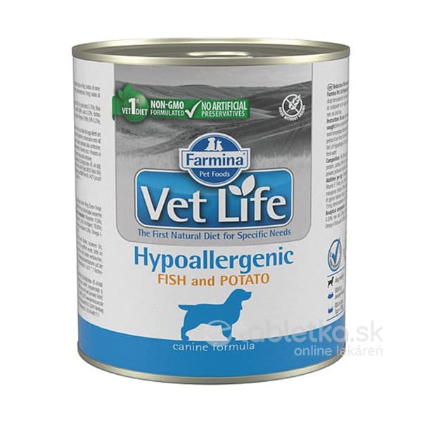 Farmina Vet Life dog hypoallergenic fish & potato konzerva pre psy 300g
