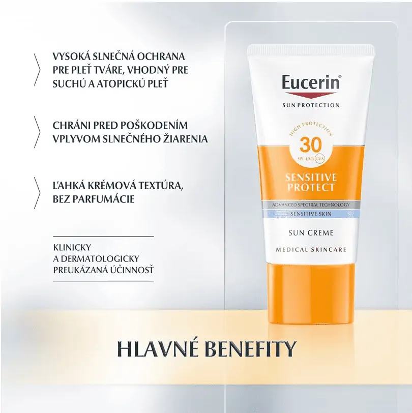 Eucerin Sun Sensitive Protect 30 krém na tvár benefity