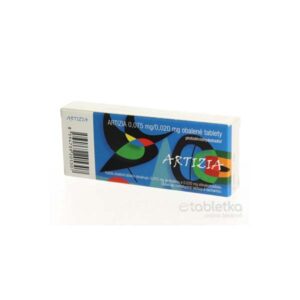 ARTIZIA, obalené tablety, 0,075 mg/0,020 mg, balenie s abstraktným motívom na obale.