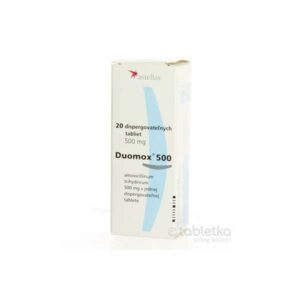 DUOMOX 500, tablety dispergovateľné, 500 mg, 20 ks, amoxicilín.