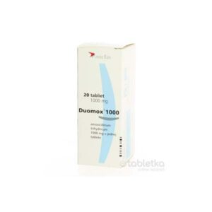 Astellas DUOMOX 1000, tablety, 1000 mg, 20 kusov, biele balenie.