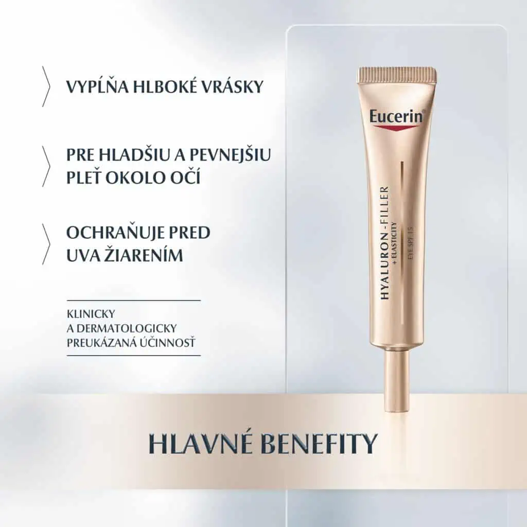 Eucerin Hyaluron-Filler + Elasticity Očný krém SPF15 15ml benefity