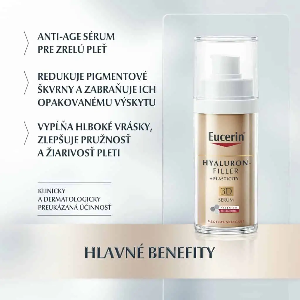 Eucerin Hyaluron-Filler + Elasticity 3D Sérum proti vráskam 30ml benefity