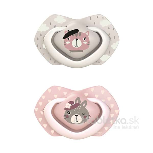 E-shop Canpol Babies cumlík so symetrickou špičkou Bonjour Paris Pink 0-6m 2ks