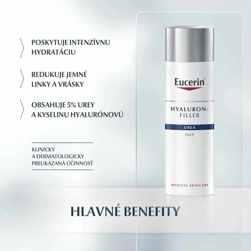 Eucerin Hyaluron-Filler Urea Denný krém proti vráskam pre suchú pleť 50ml benefity