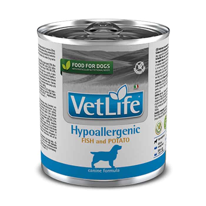 Farmina Vet Life dog hypoallergenic konzerva pre psy - fish and potato