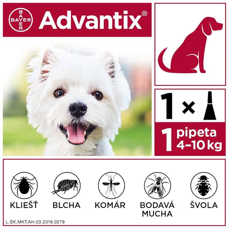 Pipeta ADVANTIX Spot-on pre psy od 4 do 10kg 1x1ml