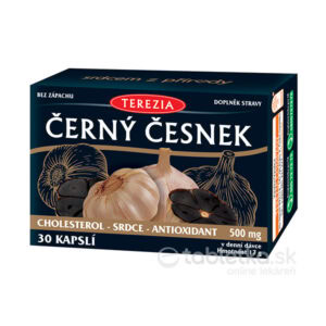 TEREZIA Čierny cesnak, kapsuly, 30 ks, výživový doplnok s extraktom z čierneho cesnaku.