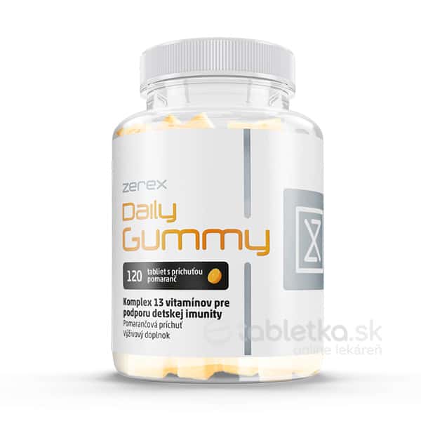 Zerex Daily Gummy žuvacie tablety na podporu imunity, pomaranč 120tbl
