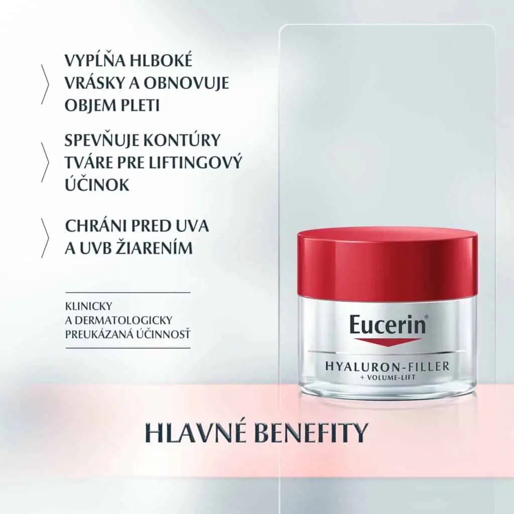 Eucerin Hyaluron-Filler + Volume-Lift Denný krém pre suchú pleť 50ml benefity