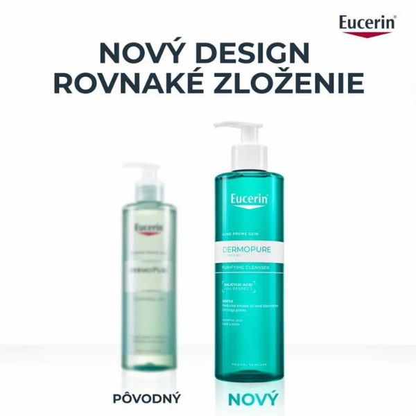 Eucerin DermoPure CLINICAL Hĺbkovo čistiaci gél - starý vs. inovovaný produkt