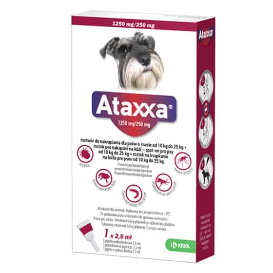 Ataxxa 1250mg/250mg antiparazitikum pre psy 10 - 25 kg