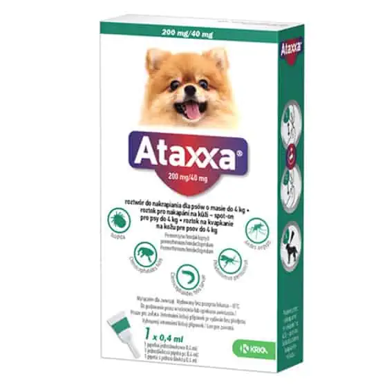 Ataxxa 200mg/40mg antiparazitikum pre psy do 4 kg