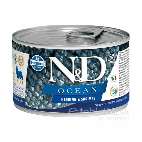 Farmina N&D dog OCEAN herring & shrimp konzerva pre psy 140g
