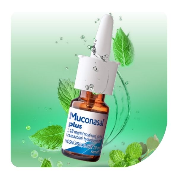 Muconasal plus sprej do nosa so sviežou vôňou mäty a eukapyptu