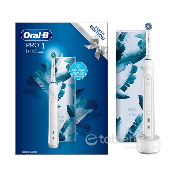 E-shop Oral-B PRO 1 750 CrossAction White (Design Edition) elektrická zubná kefka