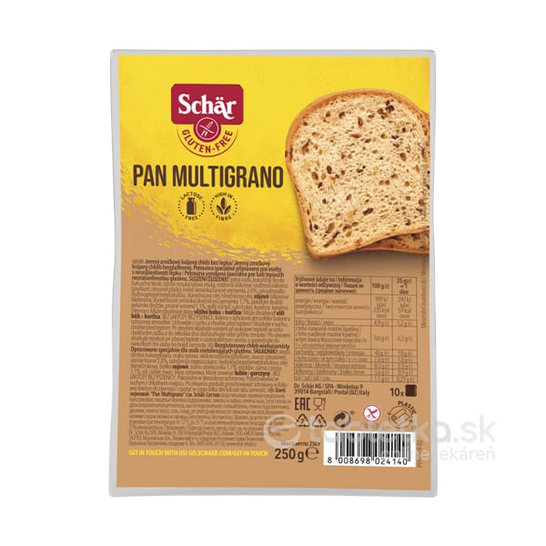 E-shop Schär bezlepkový chlieb Pan Multigrano 250g