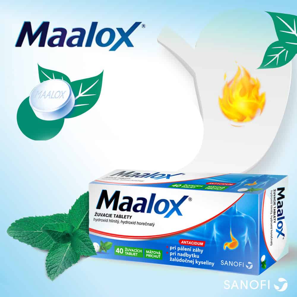 Maalox - žuvacie tablety