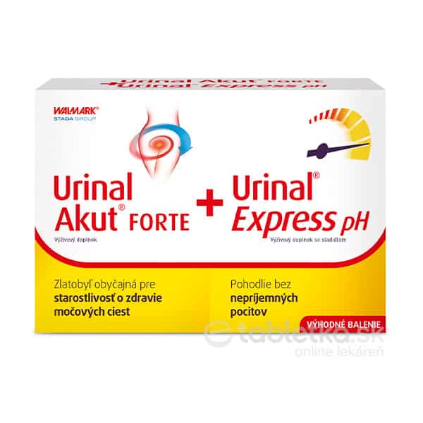 Urinal Akut FORTE 10tbl + Urinal Express pH vrecúška 6ks