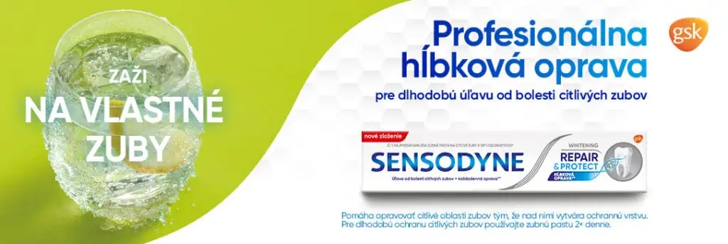 sensodyne protect&repair whitening pre ochranu a obnovu citlivych zubov s bieliacimi ucinkami