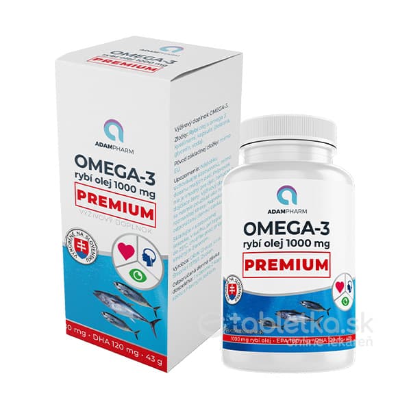 E-shop ADAMPharm Omega-3 rybí olej 1000mg Premium 60cps