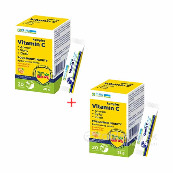 Balíček PLUS LEKÁREŇ 2x Vitamín C+acerola+šípky+zinok 20 kusov