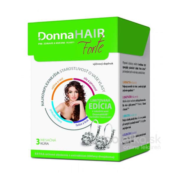 E-shop Donna HAIR Forte 3-mesačná kúra 90cps+náušnice Swarovski