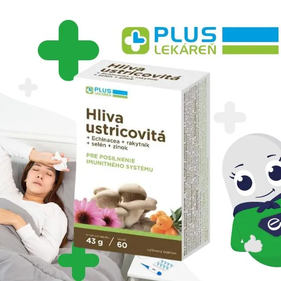 Hliva ustricovitá + Echinacea + rakytník + selén + zinok - doplnok PLUS LEKÁREŇ na imunitu