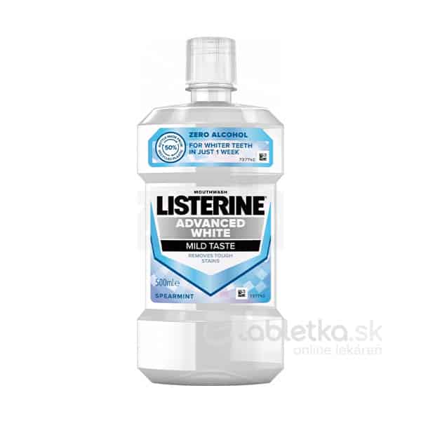 Listerine Advanced White Mild Taste ústna voda 500ml