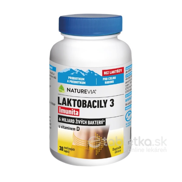 NATUREVIA LAKTOBACILY 3 Imunita s vitamínom D 30cps