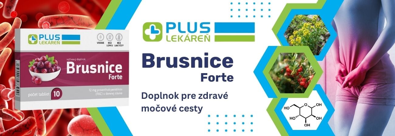 PLUS LEKÁREŇ Brusnice Forte - doplnok k prirodzenej funkcii močového mechúra a dolných močových ciest