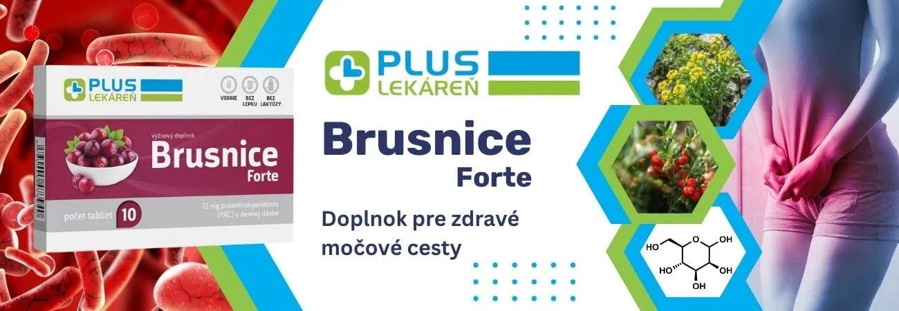 PLUS LEKÁREŇ Brusnice Forte - doplnok k prirodzenej funkcii močového mechúra a dolných močových ciest